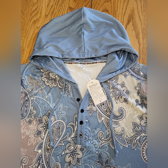 🖤NEW Just Fashion Hooded Silky Long Sleeve XXL - Picture 2 of 4